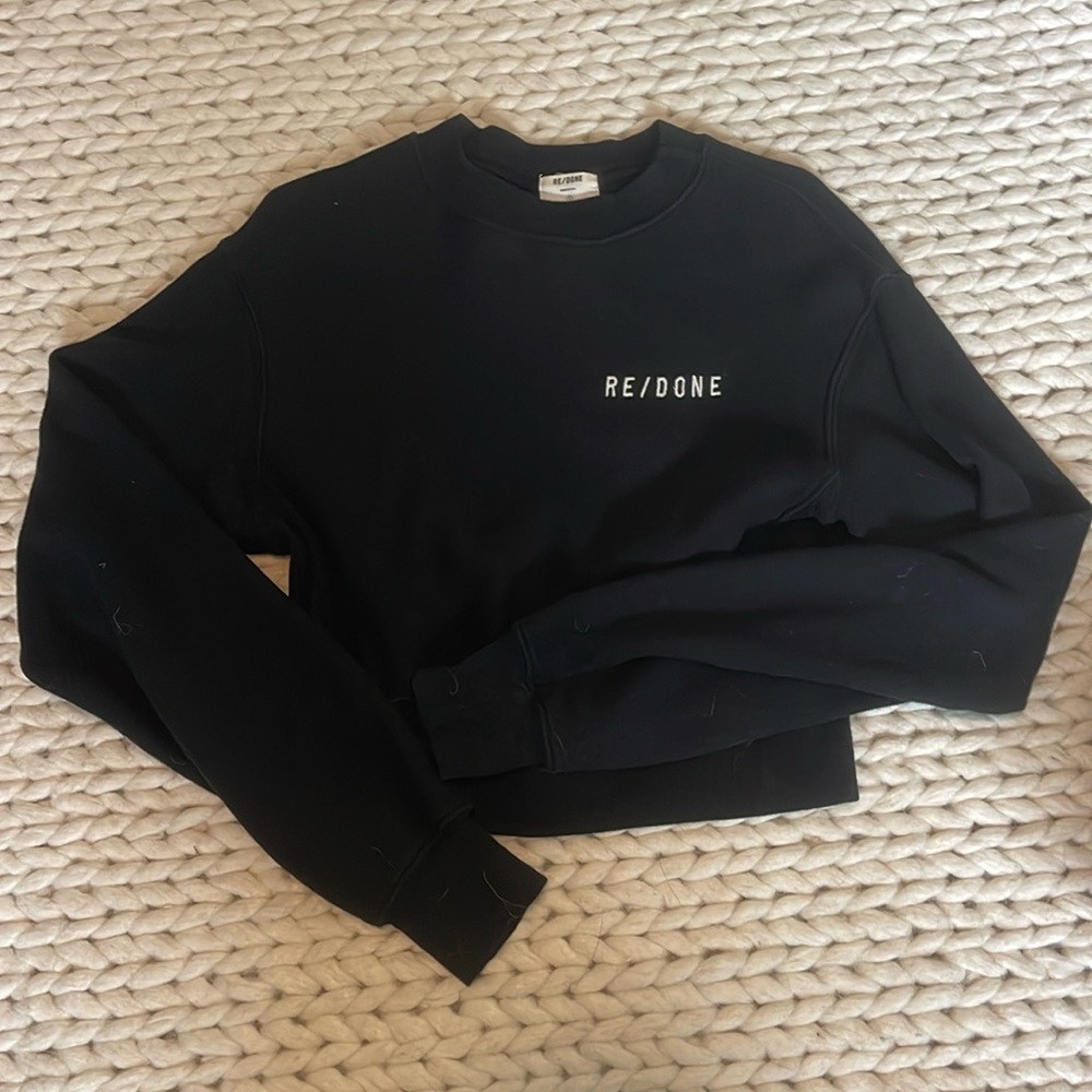 RE/DONE cropped crew neck sweatshirt
